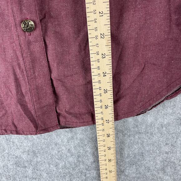 VTG Starfire Embellished Top Womens 12 Burgundy Beaded Jacquard Patch Western - Picture 9 of 16